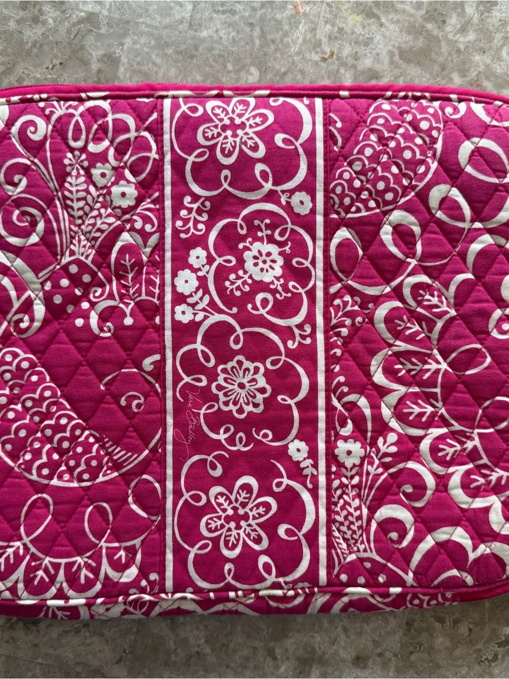 Vera Bradley Quilted Pink & White 14 inch Computer sleeve